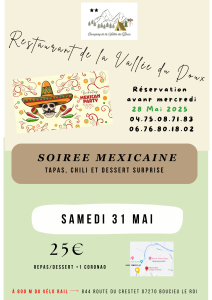 camping restaurant la vallee du doux affiche soiree mexicaine