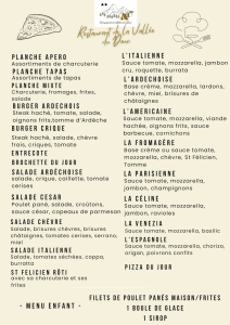 camping restaurant carte estivale 2025